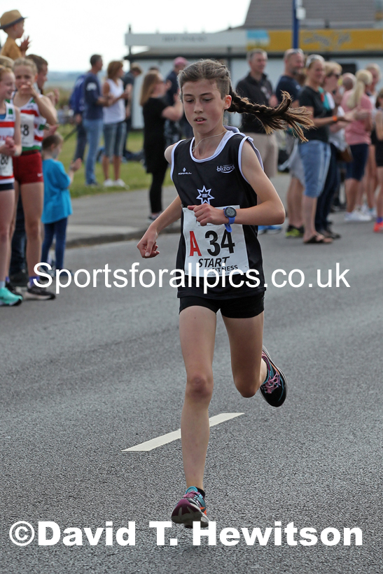 Girls under-13s 2021 Northern 6 and 4 Stage and Young Athletes Road Relays, Redcar. Photo: David T. Hewitson/Sports for All Pics